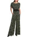 Diane Von Furstenberg Andra Abstract Print Wide Leg Jumpsuit In Green