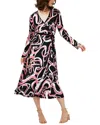 Diane Von Furstenberg Anika Printed Crepe Midi Wrap Dress In Black