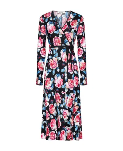 Diane Von Furstenberg Monika Wrap-effect Floral-print Crepe De Chine Maxi Dress In Pink
