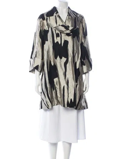 Pre-owned Diane Von Furstenberg Animal Print Coat In Gold
