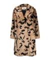 Diane Von Furstenberg Animal-print Faux-fur Coat In Nude