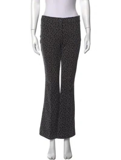 Pre-owned Diane Von Furstenberg Animal Print Flared Pants In Gray