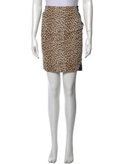 Pre-owned Diane Von Furstenberg Animal Print Knee-length Skirt In Neutral