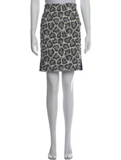 Pre-owned Diane Von Furstenberg Animal Print Mini Skirt In Black