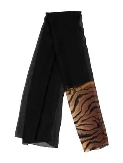 Pre-owned Diane Von Furstenberg Animal Print Scarf In Neutral