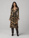 Diane Von Furstenberg Antonia Silk Jersey Wrap Dress In Brown