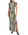 Diane Von Furstenberg Kiera One-shoulder Printed Jersey Maxi Dress In Green