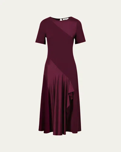 Diane Von Furstenberg Araminta Bias-cut Midi Dress In Brown