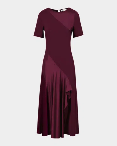 Diane Von Furstenberg Araminta Bias-cut Midi Dress In Brown
