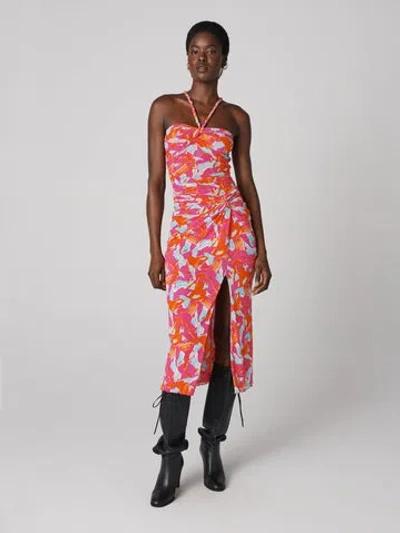 Diane Von Furstenberg Aria Dress In Tiny Island Camo Pink