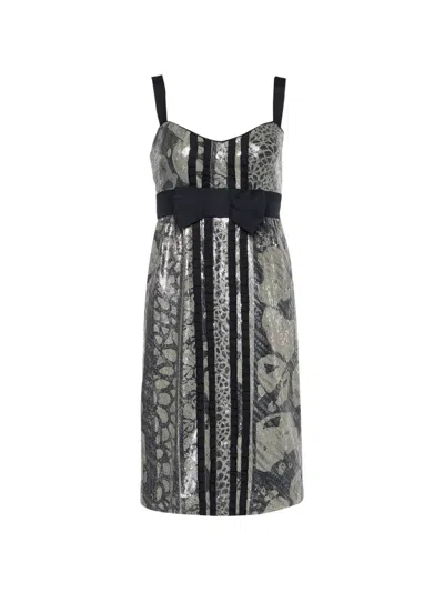 Pre-owned Diane Von Furstenberg Ariba Sequined Dress In Gray
