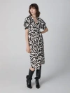 Diane Von Furstenberg Arina Dress In Giant Troy Maze Black And White