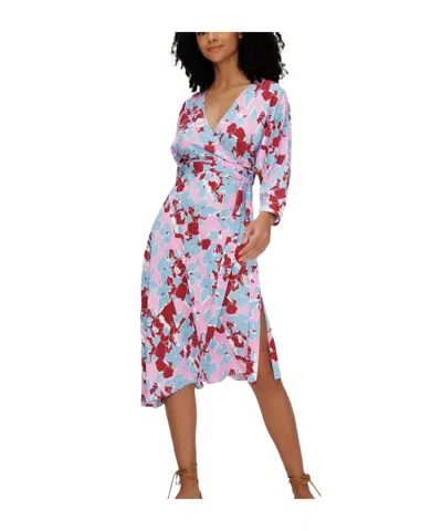 Diane Von Furstenberg Elosie Two Floral Long Sleeve Midi Dress In Multicolor