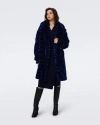 Diane Von Furstenberg Printed Faux Fur Coat