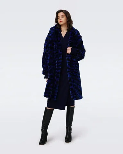 Diane Von Furstenberg Arwen Coat In Blue