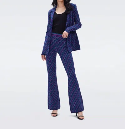 Diane Von Furstenberg Ashdon Pants In Knit Chain Emerald In Multi