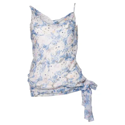 Pre-owned Diane Von Furstenberg , Assymetric Cream Colored Top In White