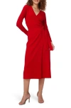 Diane Von Furstenberg Astrid Long Sleeve Wool & Cashmere Wrap Sweater Dress In Akane