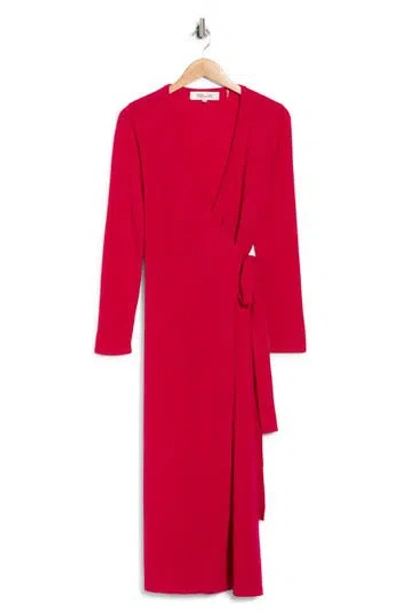 Diane Von Furstenberg Astrid Long Sleeve Wool & Cashmere Wrap Sweater Dress In Red