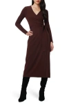 Diane Von Furstenberg Linda Wrap V-neck Minidress In Chestnut Brown
