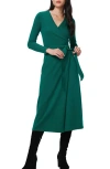 Diane Von Furstenberg Astrid Wool And Cashmere-blend Midi Wrap Dress In Cilantro