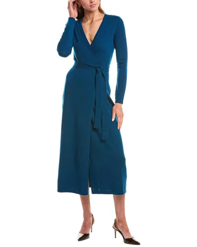 Diane Von Furstenberg Astrid Wool & Cashmere-blend Wrap Sweaterdress In Blue