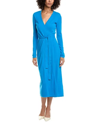 Diane Von Furstenberg Astrid Wool & Cashmere-blend Wrap Sweaterdress In Blue