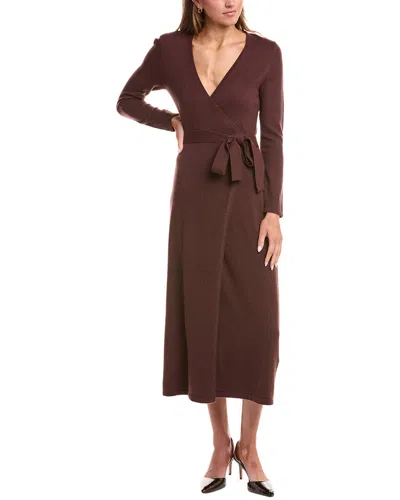 Diane Von Furstenberg Astrid Wool And Cashmere-blend Midi Wrap Dress In Brown