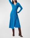 Diane Von Furstenberg Astrid Wool-cashmere Midi Wrap Dress In Brilliant Blue