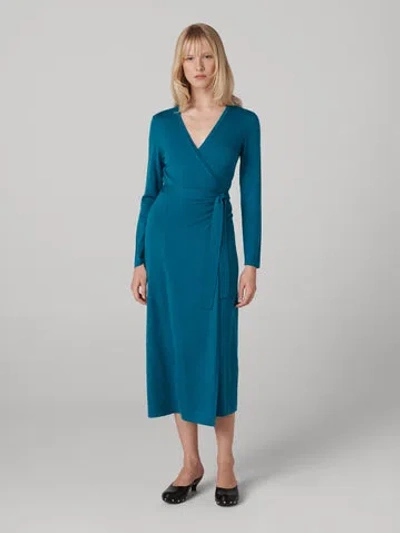 Diane Von Furstenberg Astrid Wrap Dress In Blue