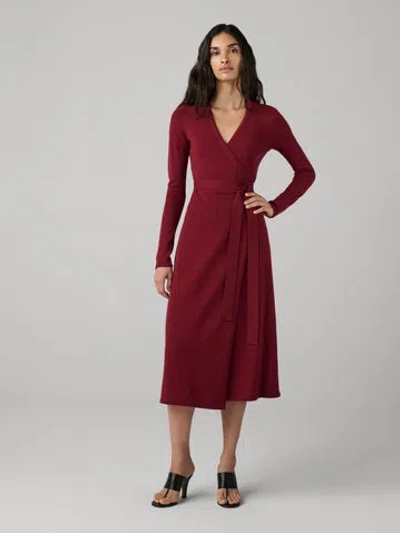 Diane Von Furstenberg Astrid Wrap Dress In Burgundy