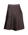 Diane Von Furstenberg Asymmetric Pleated Skirt In Brown Polyester In Brown