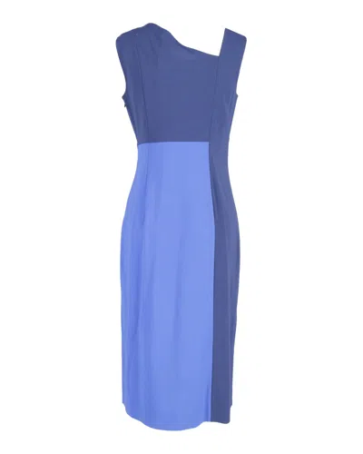 Diane Von Furstenberg Asymmetrical Midi Sheath Dress In Blue Wool