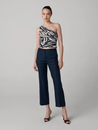Diane Von Furstenberg Athena One Shoulder Top In Blue