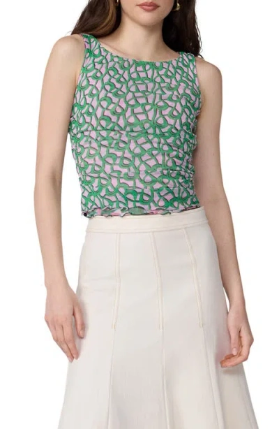Diane Von Furstenberg Athena Reversible Sleeveless Top In Green