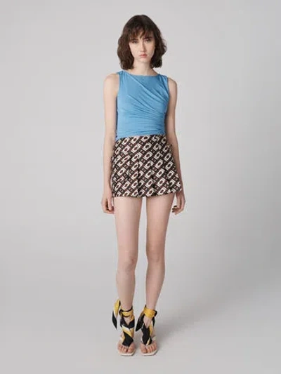 Diane Von Furstenberg Athena Top In Signature Blue