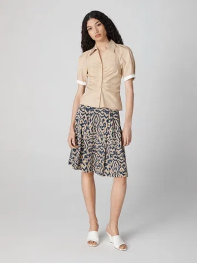 Diane Von Furstenberg Atlas Skirt In Tiny Troy Maze Beige