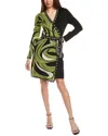 Diane Von Furstenberg Aubrey Knit Jacquard Wrap Dress In Black