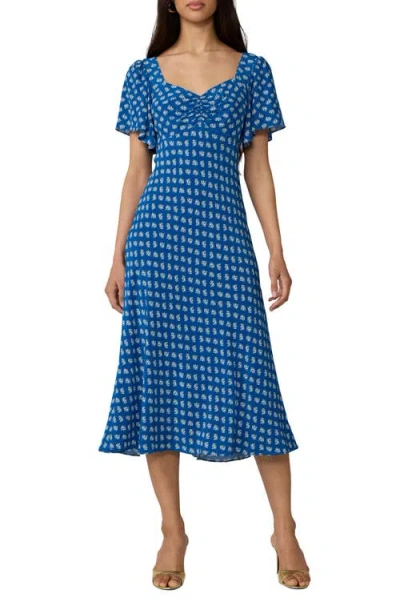 Diane Von Furstenberg Aura Floral Midi Dress In Blue