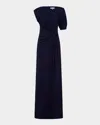 Diane Von Furstenberg Gertrude Ruched Maxi Dress In Midnight