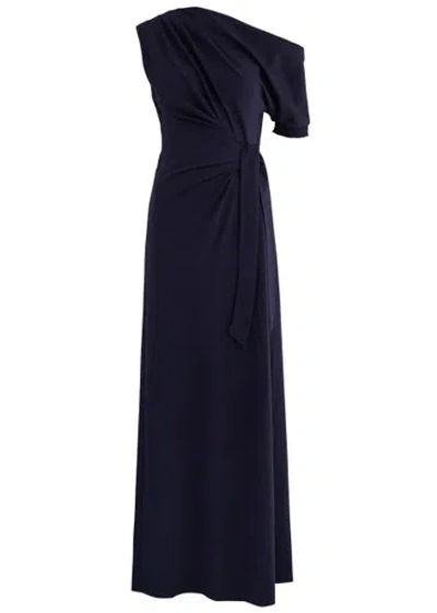 Diane Von Furstenberg Avi Wrap-effect Jersey Maxi Dress In Dark Navy