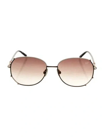 Pre-owned Diane Von Furstenberg Aviator Gradient Sunglasses In Yellow