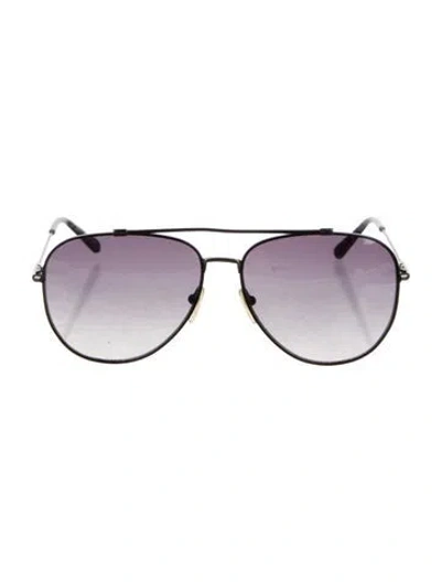 Pre-owned Diane Von Furstenberg Aviator Tinted Sunglasses In Black