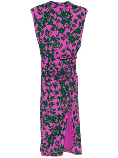 Diane Von Furstenberg Aviel Midi Dress In Purple/green