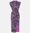 Diane Von Furstenberg Aviel Midi Dress In Odile Vine Vivid Viola Med