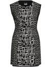 Diane Von Furstenberg Aviva Reversible Wool-blend Sheath Dress In Schwarz