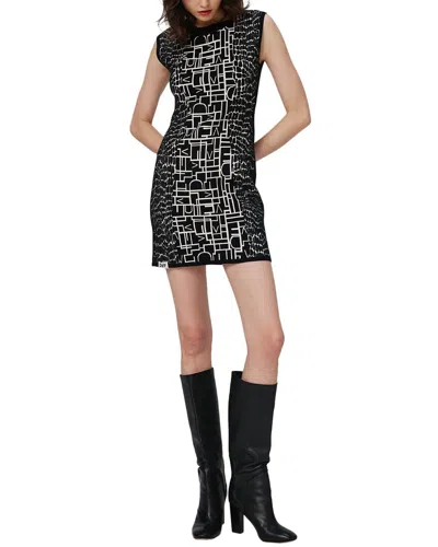 Diane Von Furstenberg Aviva Reversible Wool-blend Dress In Black