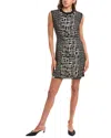 Diane Von Furstenberg Aviva Reversible Wool-blend Sheath Dress In Black