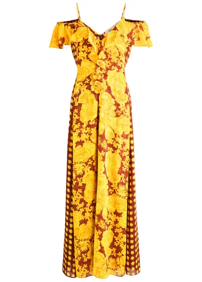 Diane Von Furstenberg Aya Printed Chiffon Maxi Dress In Yellow