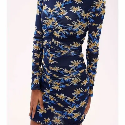 Diane Von Furstenberg Azula Reversible Dress In Paris Floral/bean In Blue